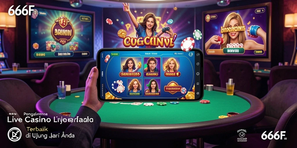 Screenshot gameplay 666F menampilkan suasana Live Casino yang mendebarkan.