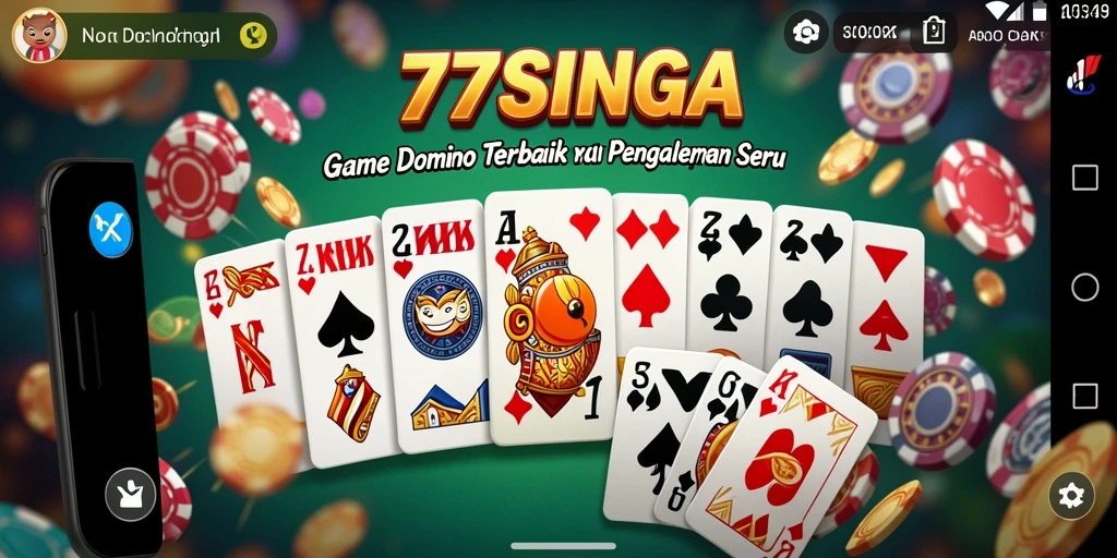 Tampilan gameplay seru 77SINGA dalam permainan Domino.