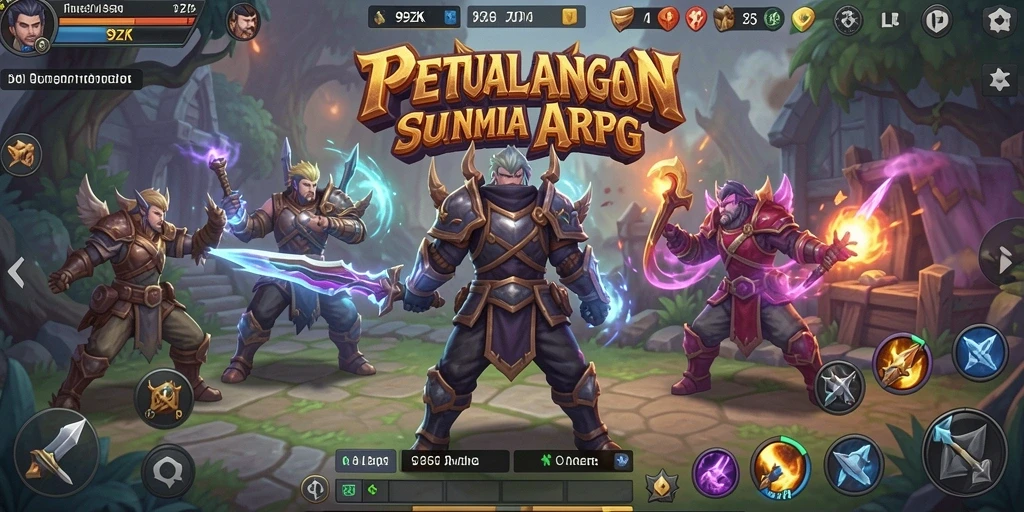 Screenshot dari gameplay ARPG yang menegangkan di 99ZK.