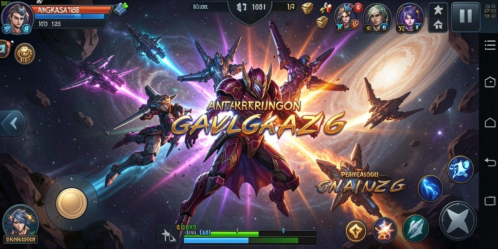 Tangkapan layar gameplay ANGKASA168 menampilkan aksi pertarungan yang dinamis dan seru.