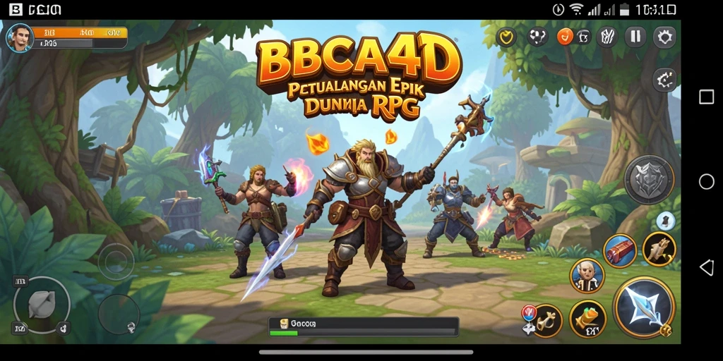 Screenshot gameplay BBCA4D yang menunjukkan petualangan RPG yang penuh aksi.