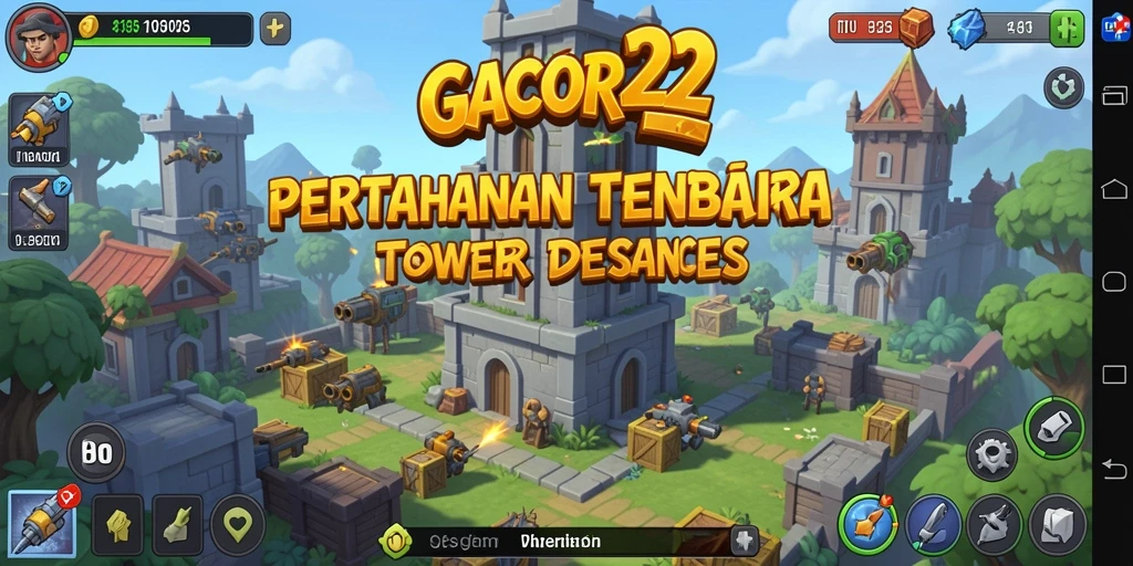 Tampilan utama GACOR22 menunjukkan aksi menegangkan dalam permainan Tower Defense.