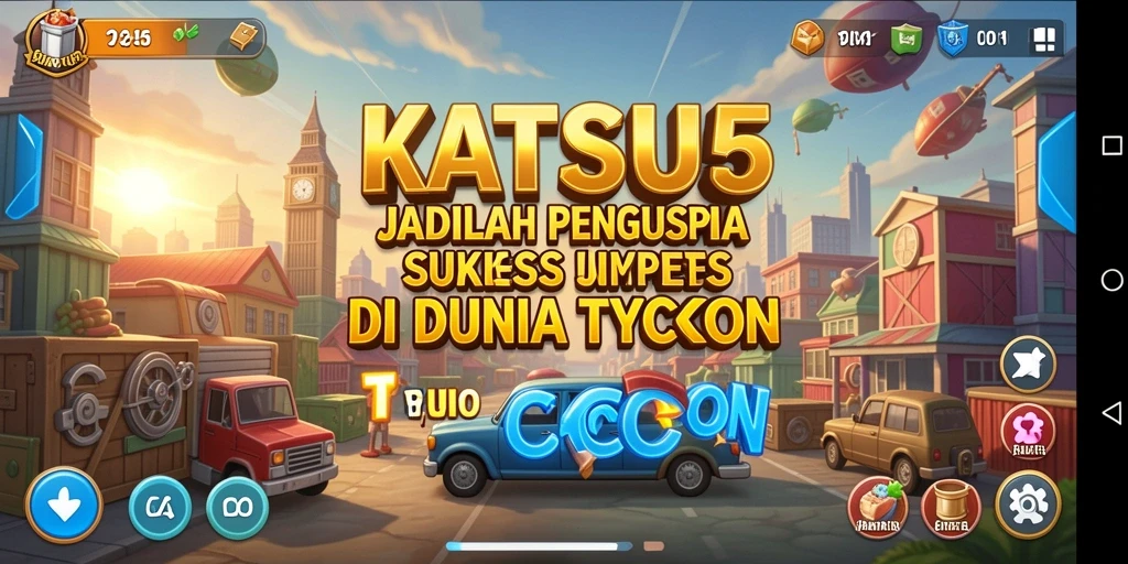 Tampilan gameplay KATSU5 menunjukkan pengelolaan bisnis yang strategis.