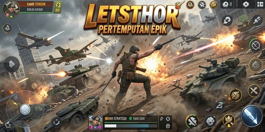 Tampilan gameplay LETSTHOR yang menegangkan dan penuh strategi.