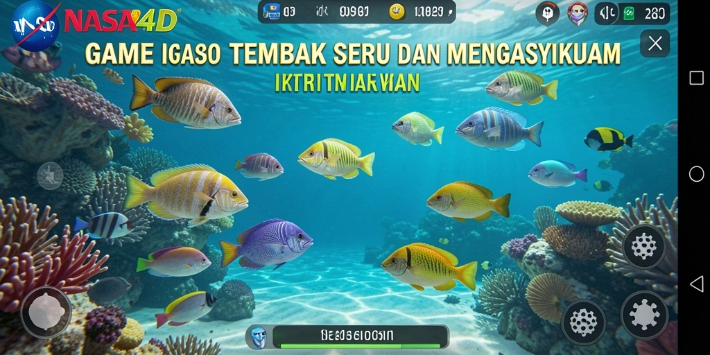 Tampilan gameplay <strong>NASA4D</strong> yang menegangkan saat menembak ikan.