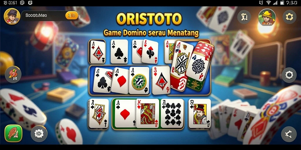Screenshot gameplay ORISTOTO yang menunjukkan aksi bermain Domino.