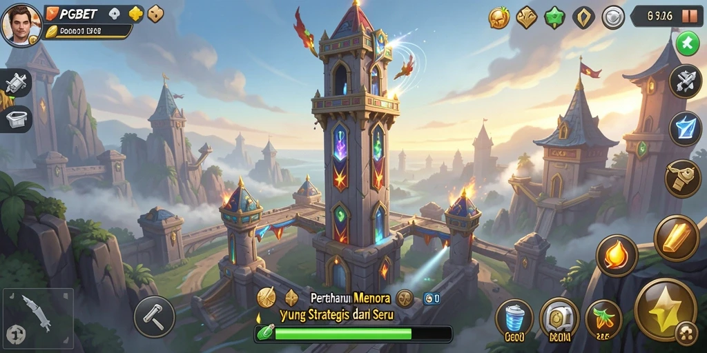 Screenshot utama PGBET menampilkan gameplay seru Tower Defense.