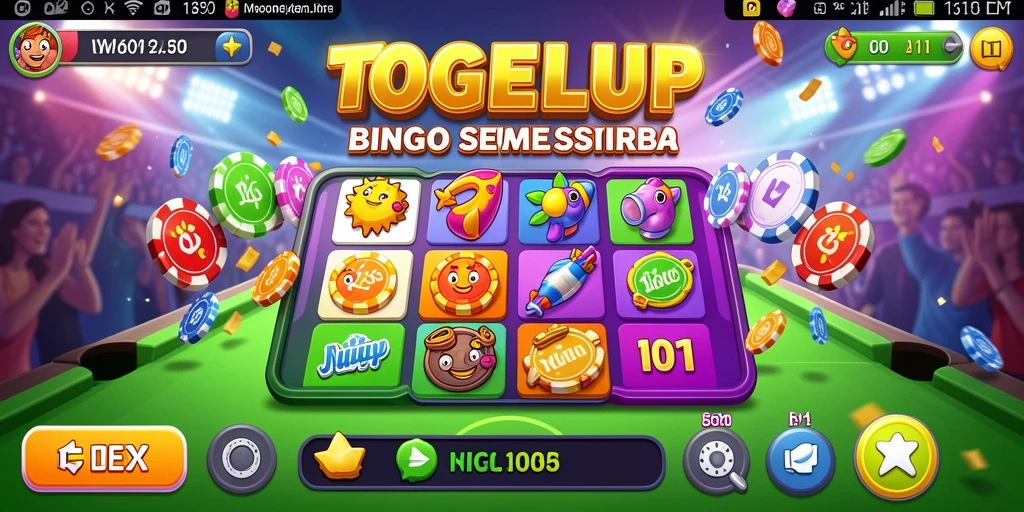 Screenshot TOGELUP menampilkan sesi permainan bingo yang mendebarkan.