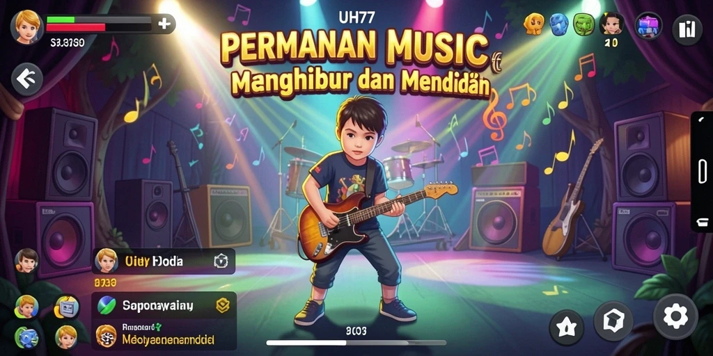 Tampilan gameplay UH77 yang menarik dan penuh warna.