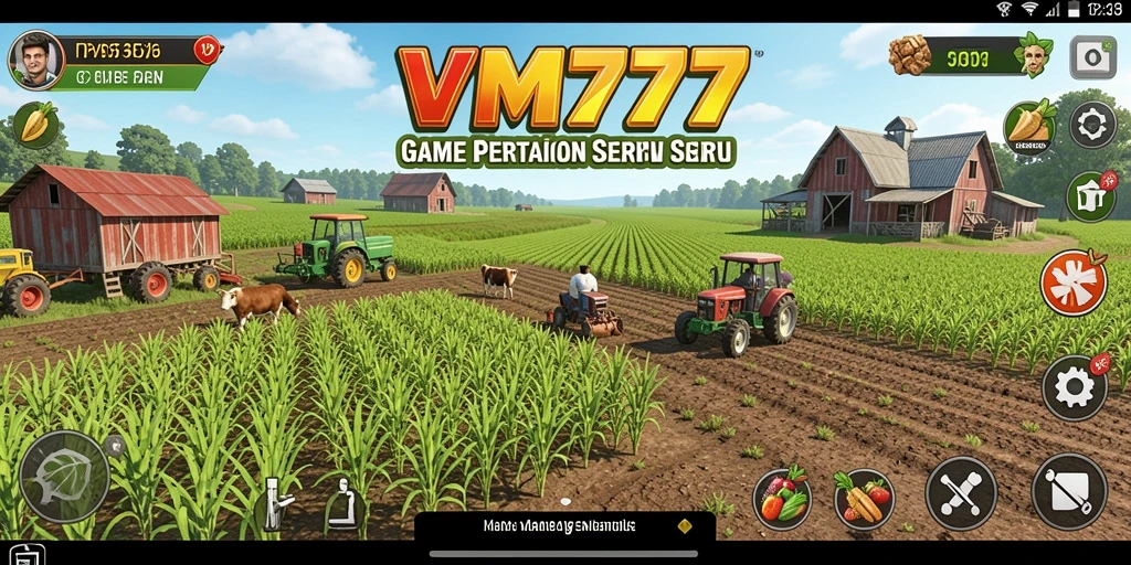Tampilan gameplay VM777 yang menggambarkan keseruan bertani.